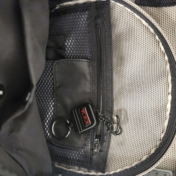 Tumi T2 Ballistic Black Gray Multi Compartment Travel Backpack Waist Carry Bag ; - Picture 14 of 15